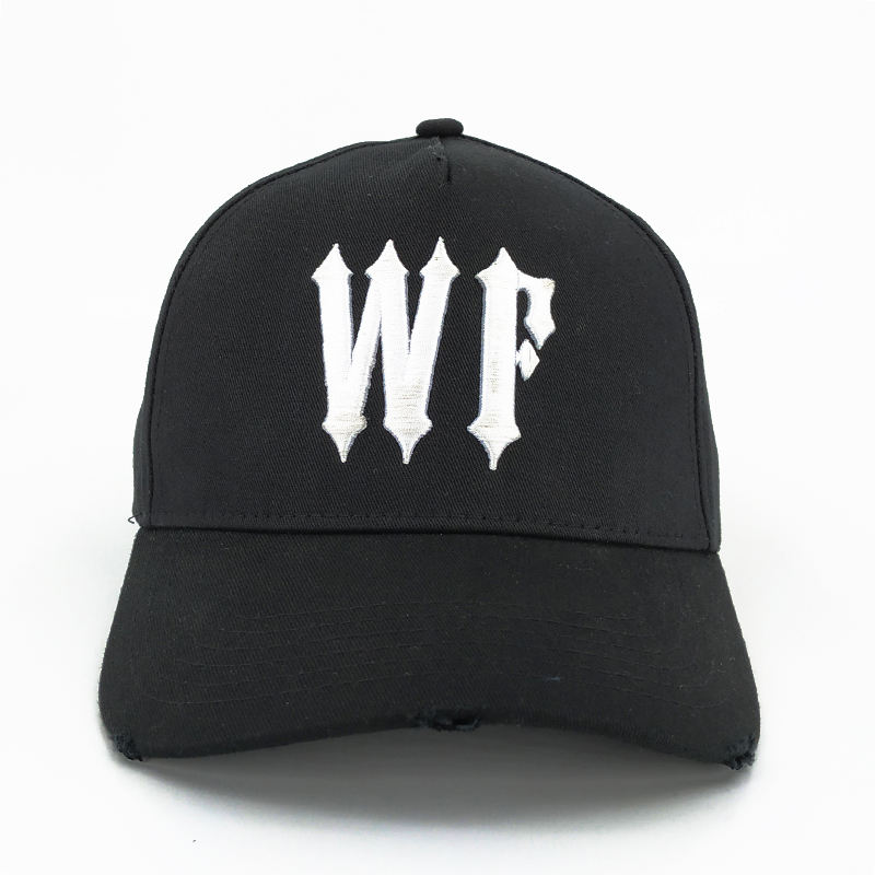 Cotton Distressed Cap Embroidery 3D Stitch Logo Customised   Baseball   Black Soochicdress