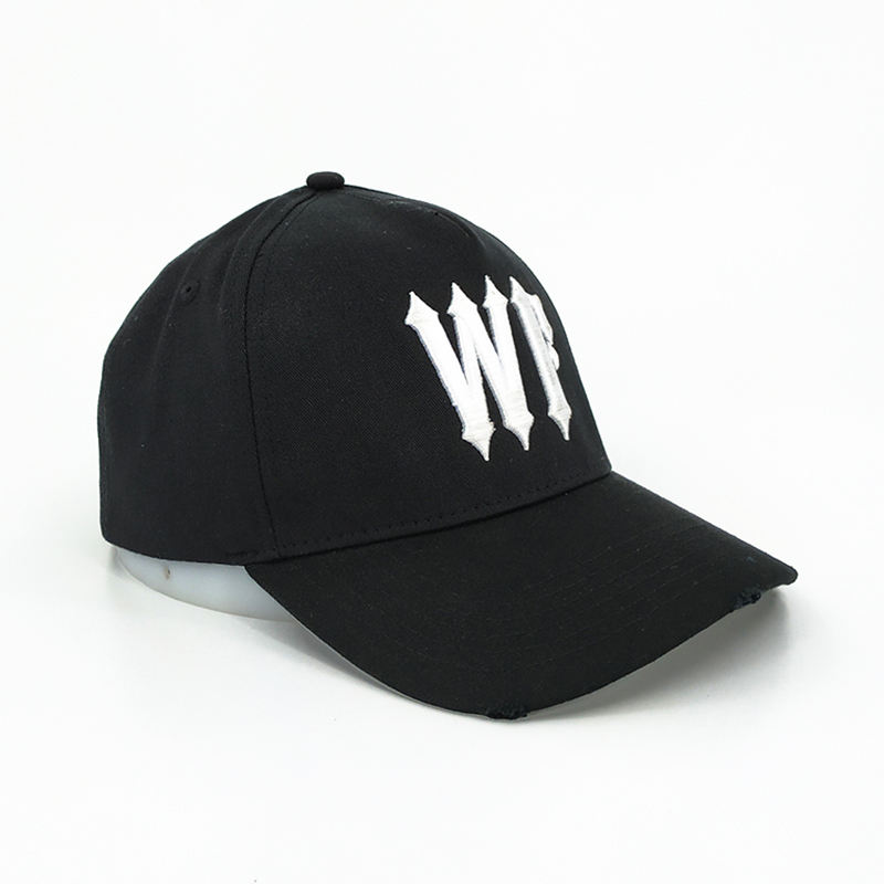 Cotton Distressed Cap Embroidery 3D Stitch Logo Customised   Baseball   Black Soochicdress
