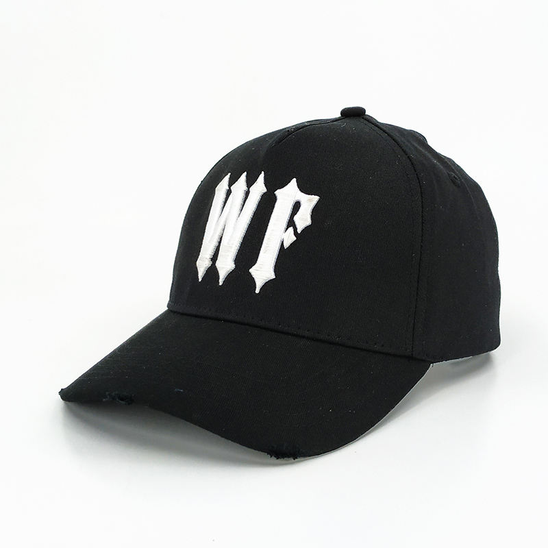 Cotton Distressed Cap Embroidery 3D Stitch Logo Customised   Baseball   Black Soochicdress