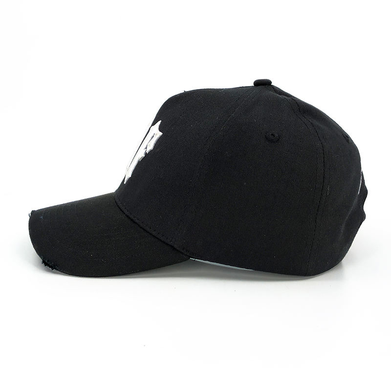 Cotton Distressed Cap Embroidery 3D Stitch Logo Customised   Baseball   Black Soochicdress