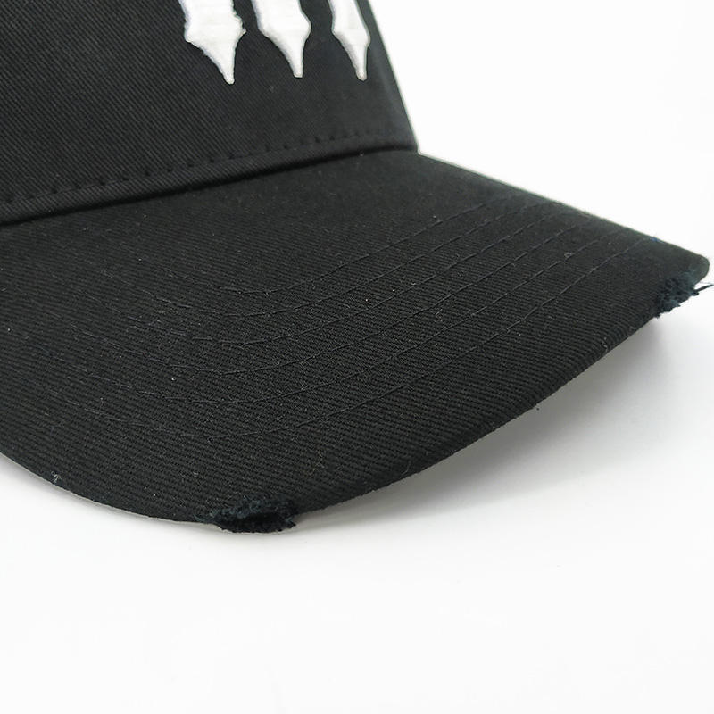 Cotton Distressed Cap Embroidery 3D Stitch Logo Customised   Baseball   Black Soochicdress