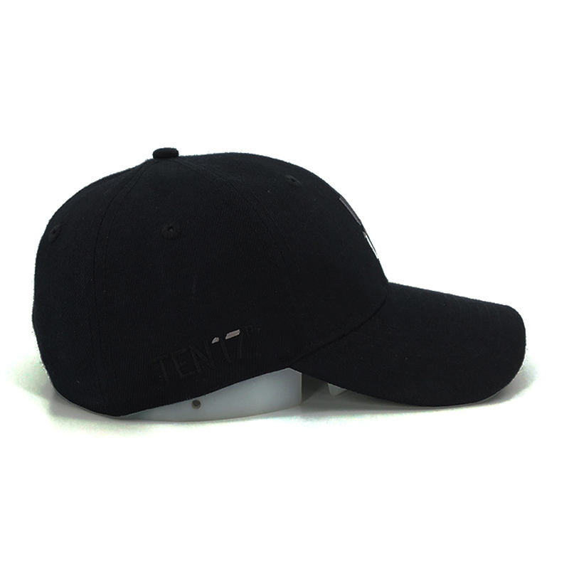 6 panel semi curve brim snapback  High Quality Embroidered Black Baseball Cap  Baseball Caps Hats Custom Logo  SOOCHICDRESS