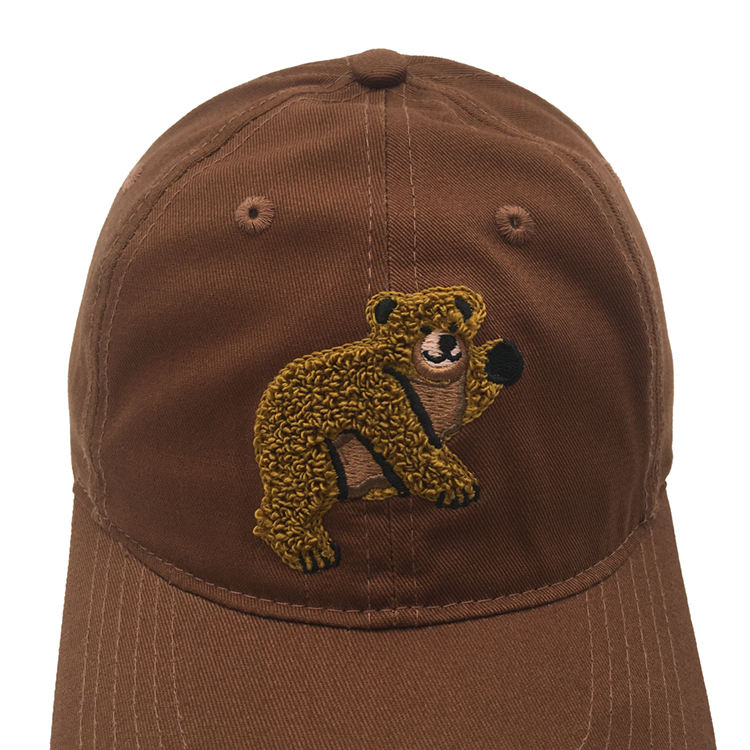 Custom Outdoor Adjustable Dad Hat Towel Embroidery, High Quality 6 Panel Brown Baseball Cap
