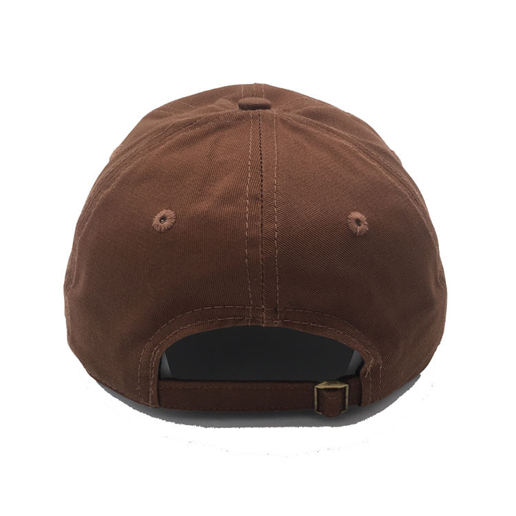Custom Outdoor Adjustable Dad Hat Towel Embroidery, High Quality 6 Panel Brown Baseball Cap