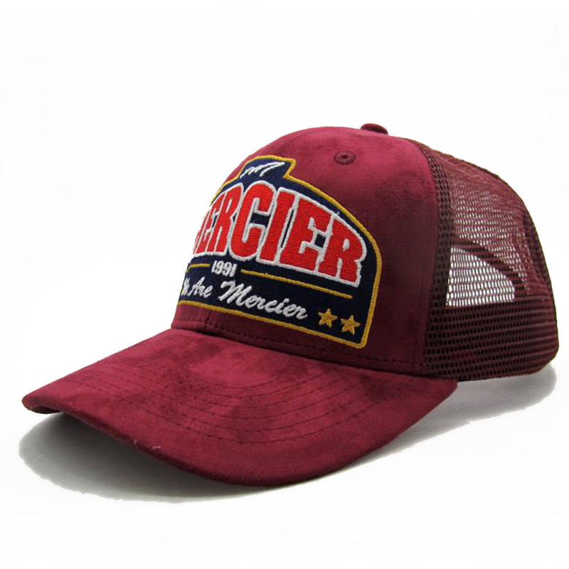 Wholesale Trucker Cap Custom Suede Mesh Trucker Hats Suede Trucker Cap