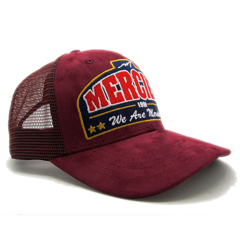 Wholesale Trucker Cap Custom Suede Mesh Trucker Hats Suede Trucker Cap