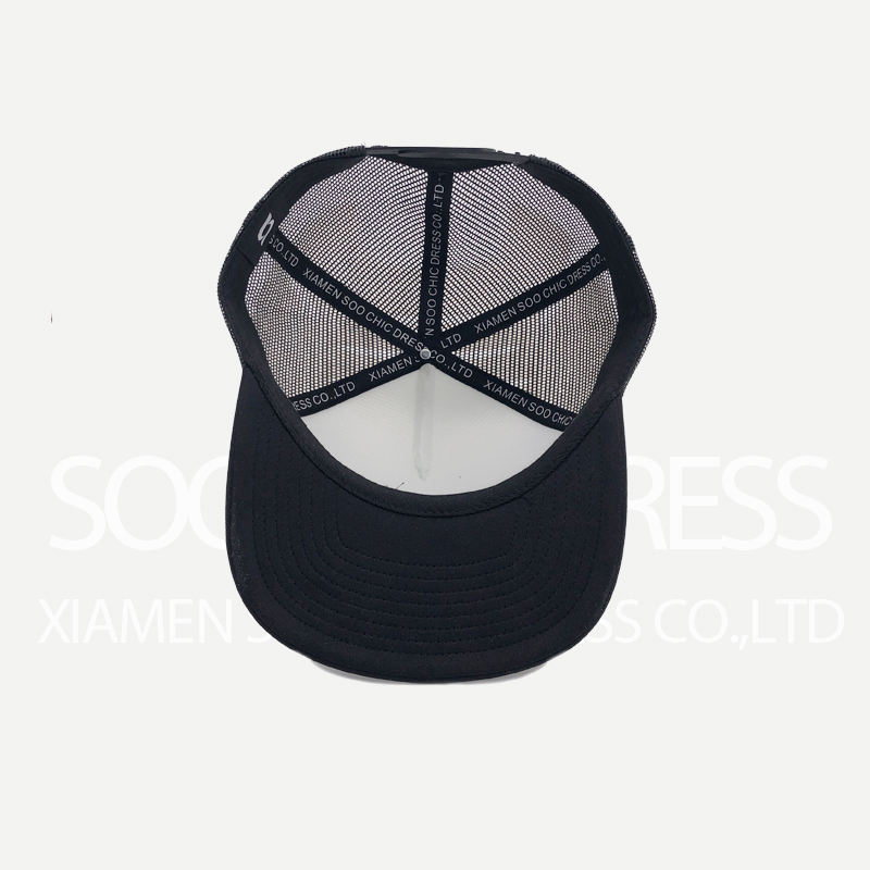 Soochic Dress Two Tones 5 Panel Foam Trucker Cap Slight Curved Brim Embroidered Mesh Hat Casual Men's Hip Top Caps