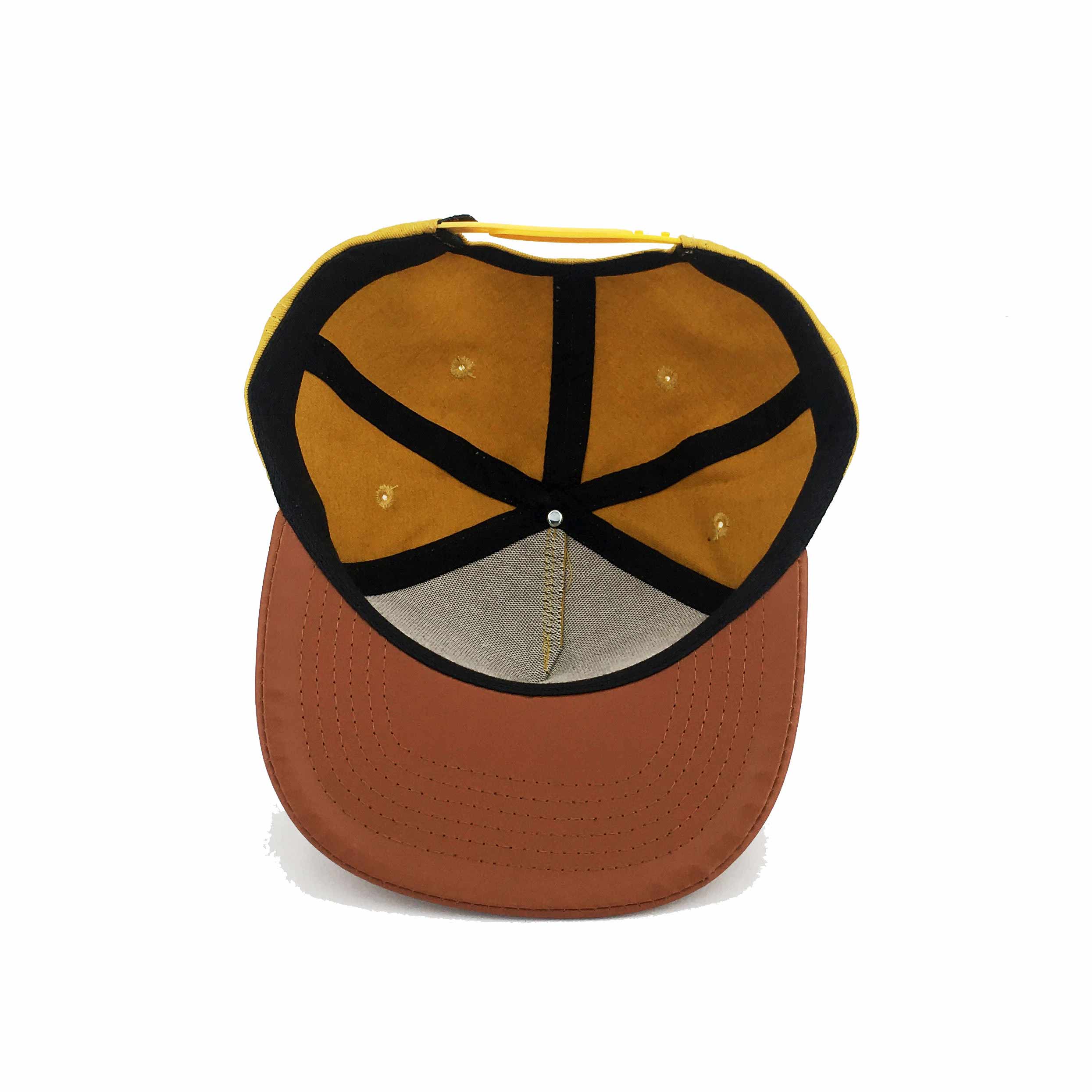 Soochic Dress Black and Brown Snapback Hat With Leather Patch 5 Panel Snapback Cap for Men Flat Brim Hip Top Cotton Hats