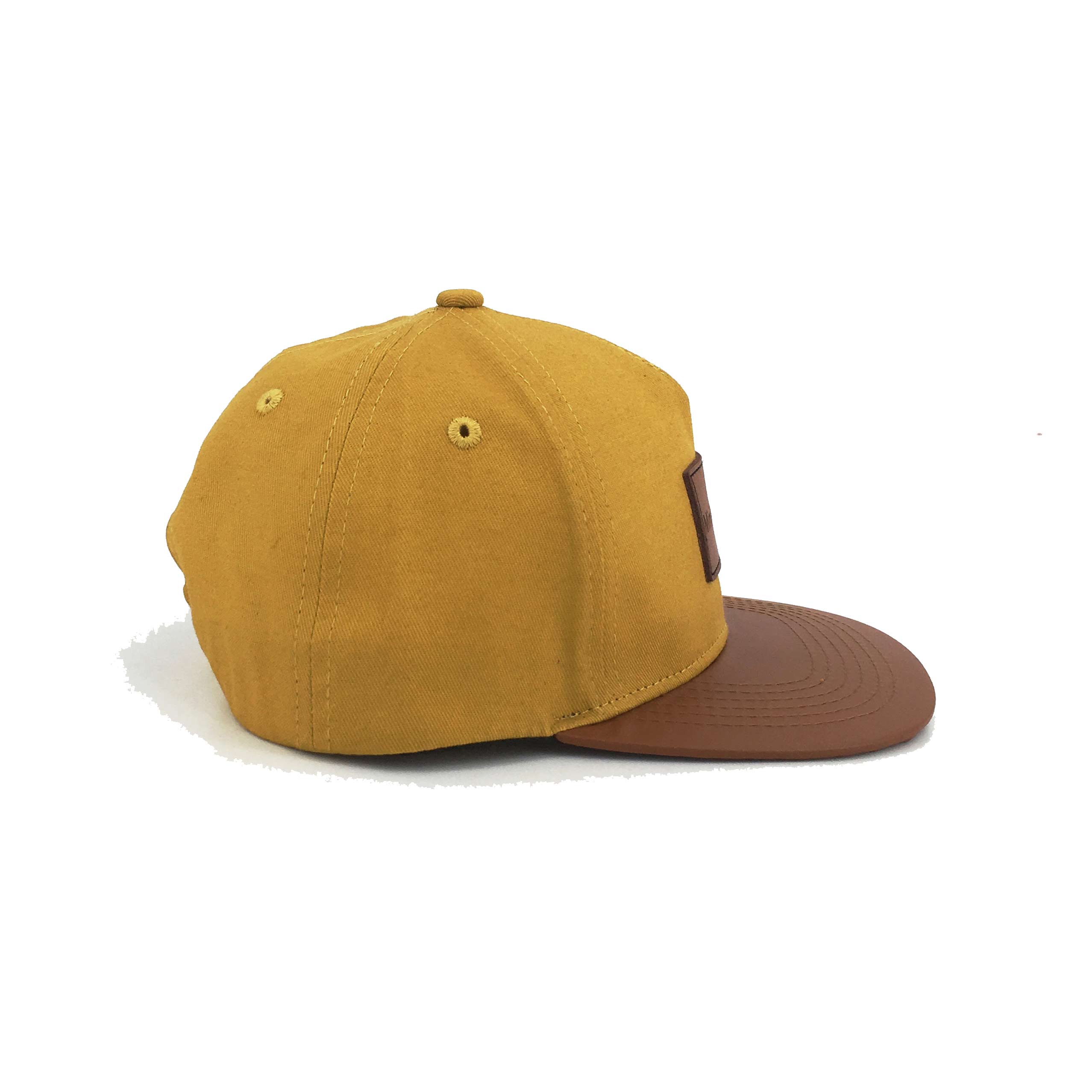 Soochic Dress Black and Brown Snapback Hat With Leather Patch 5 Panel Snapback Cap for Men Flat Brim Hip Top Cotton Hats