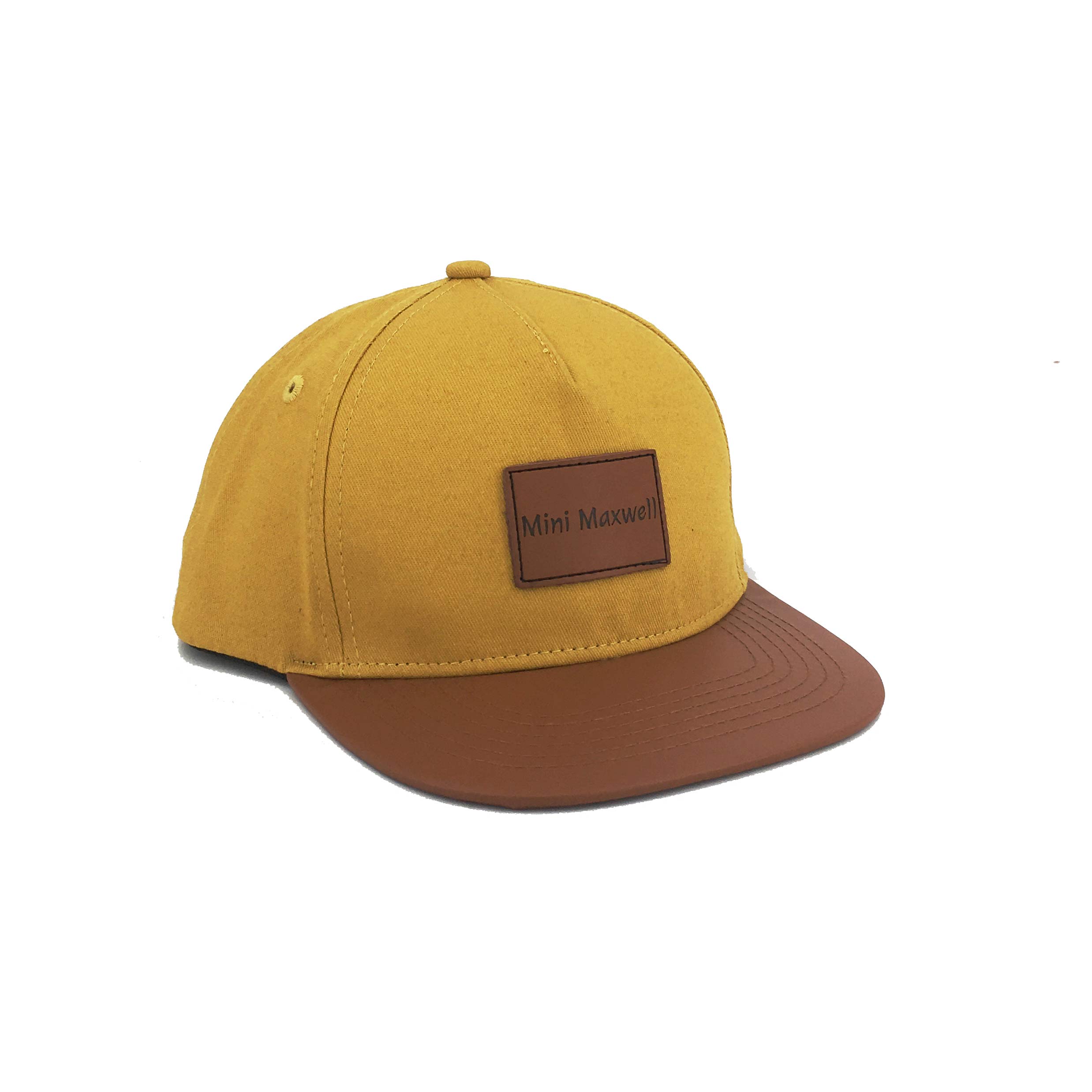 Soochic Dress Black and Brown Snapback Hat With Leather Patch 5 Panel Snapback Cap for Men Flat Brim Hip Top Cotton Hats