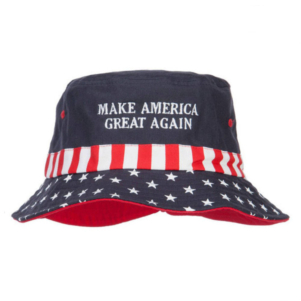 Black Fishing Hats for Men Outdoor Bucket Hat With Custom Embroidered Make American Great Again Slogan Soochic Dress