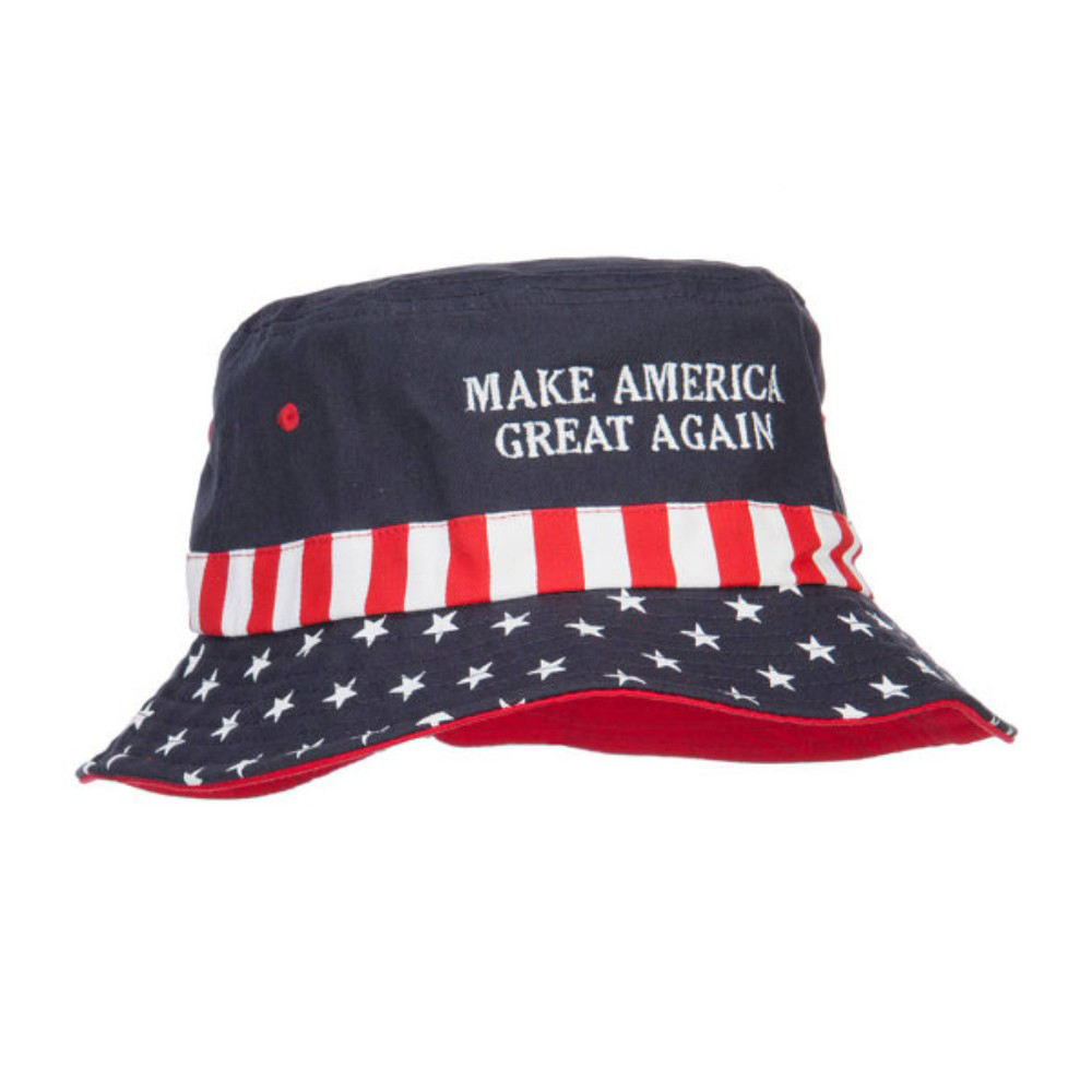 Black Fishing Hats for Men Outdoor Bucket Hat With Custom Embroidered Make American Great Again Slogan Soochic Dress