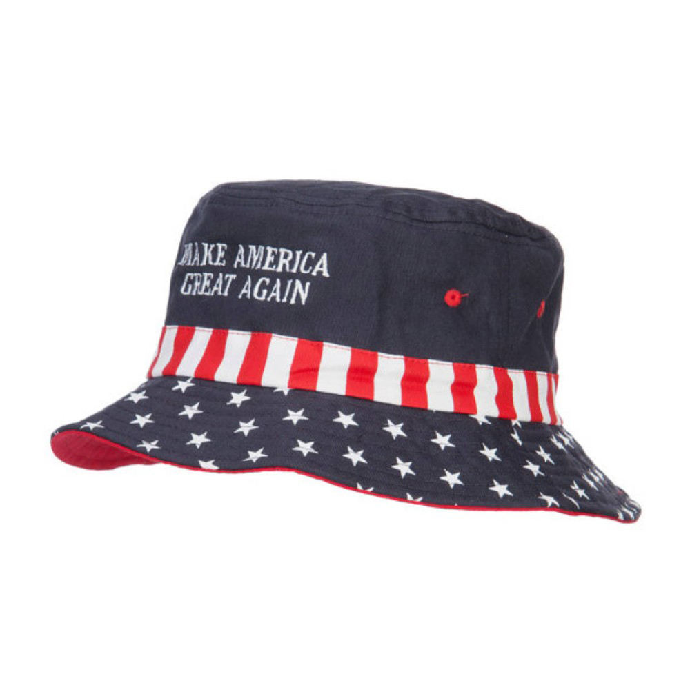 Black Fishing Hats for Men Outdoor Bucket Hat With Custom Embroidered Make American Great Again Slogan Soochic Dress