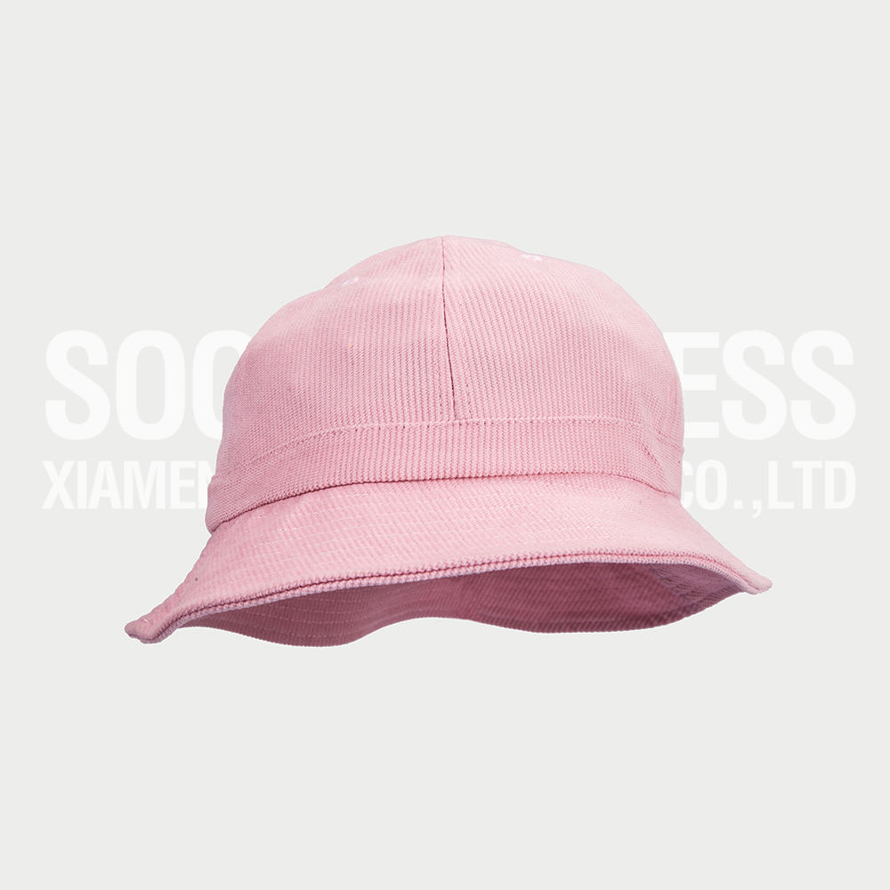 Blank Pink Corduroy Bucket Hat Luxury Fishing Hats for Men Custom Wide Brim Sun Hat With Hole on Back Soochic Dress