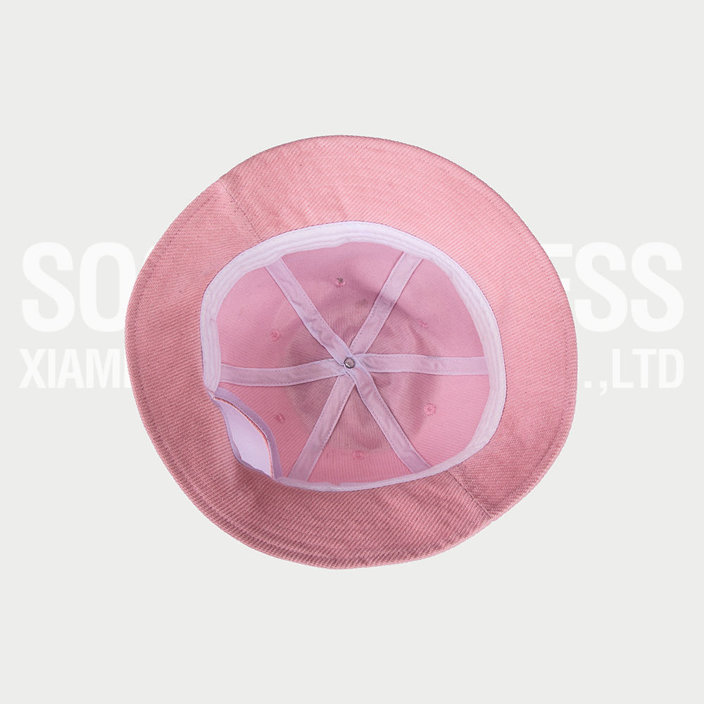 Blank Pink Corduroy Bucket Hat Luxury Fishing Hats for Men Custom Wide Brim Sun Hat With Hole on Back Soochic Dress