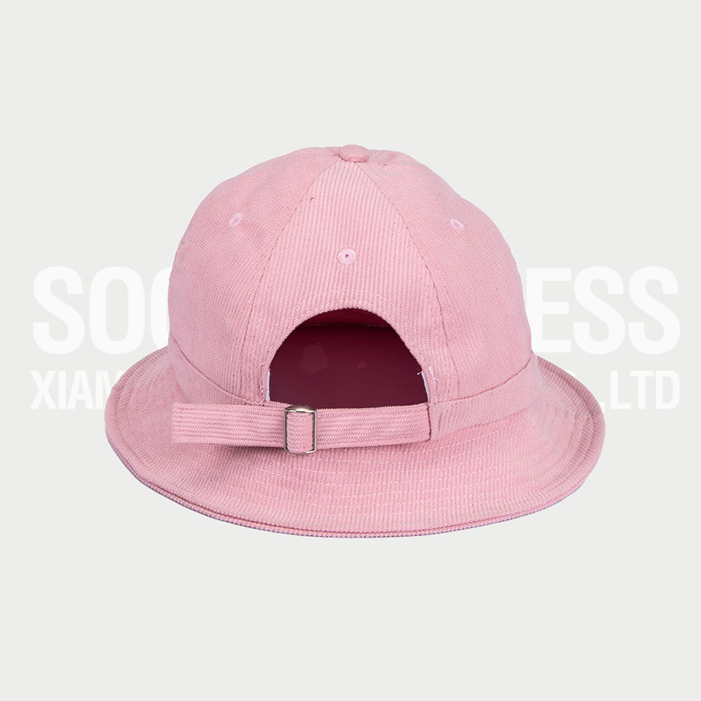 Blank Pink Corduroy Bucket Hat Luxury Fishing Hats for Men Custom Wide Brim Sun Hat With Hole on Back Soochic Dress