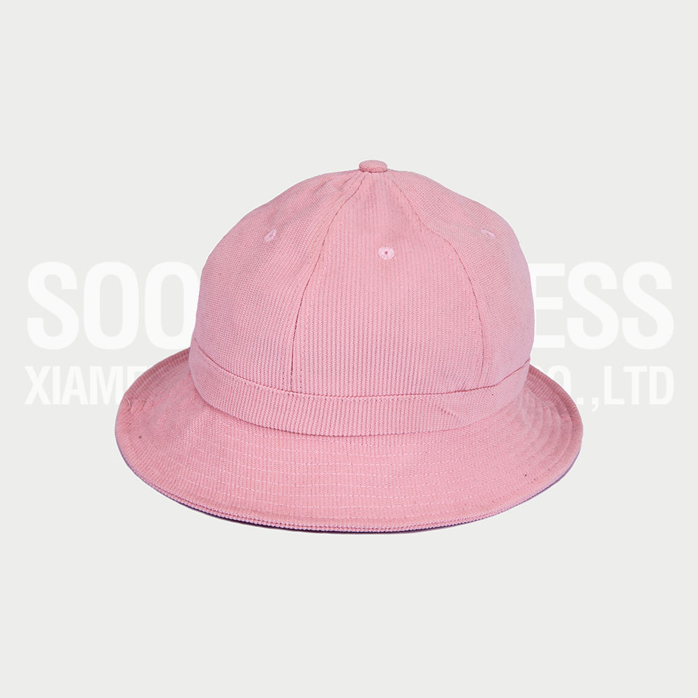 Blank Pink Corduroy Bucket Hat Luxury Fishing Hats for Men Custom Wide Brim Sun Hat With Hole on Back Soochic Dress