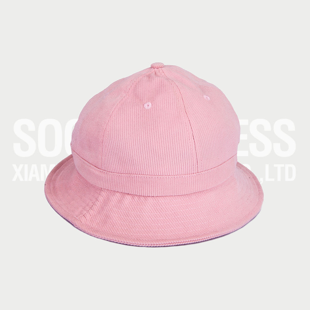 Blank Pink Corduroy Bucket Hat Luxury Fishing Hats for Men Custom Wide Brim Sun Hat With Hole on Back Soochic Dress