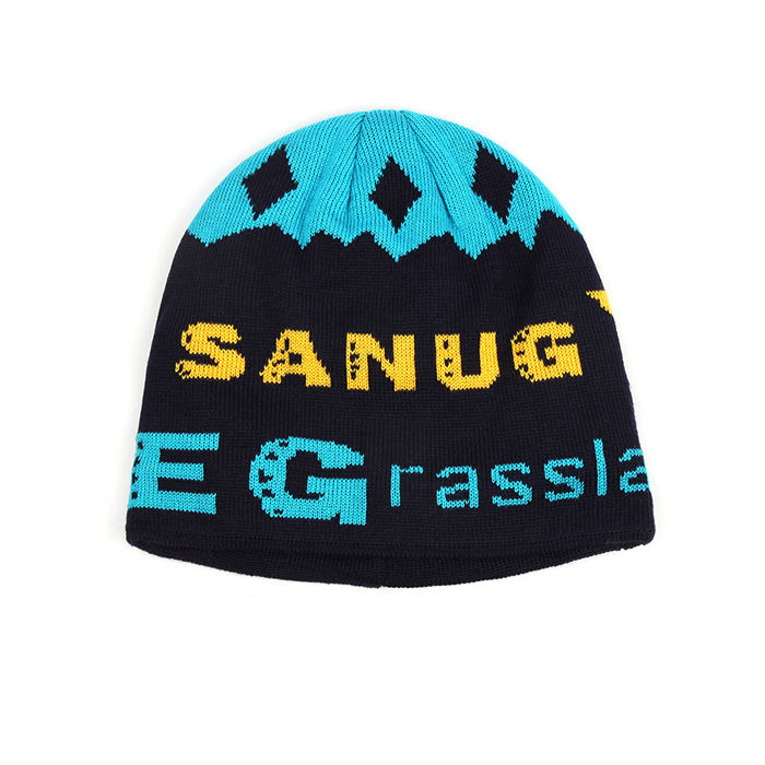 Jacquard Knitted Hat Unisex Colorful Beanies Full Colors Winter Hats Without Cuff