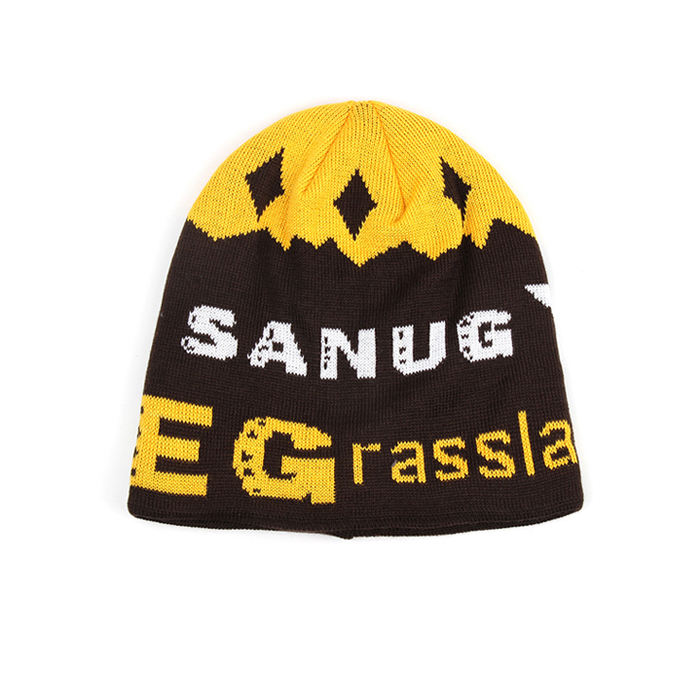 Jacquard Knitted Hat Unisex Colorful Beanies Full Colors Winter Hats Without Cuff