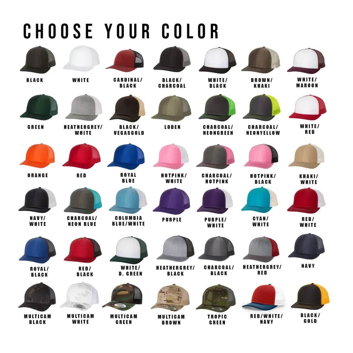 Popular styles of bulk customized hats