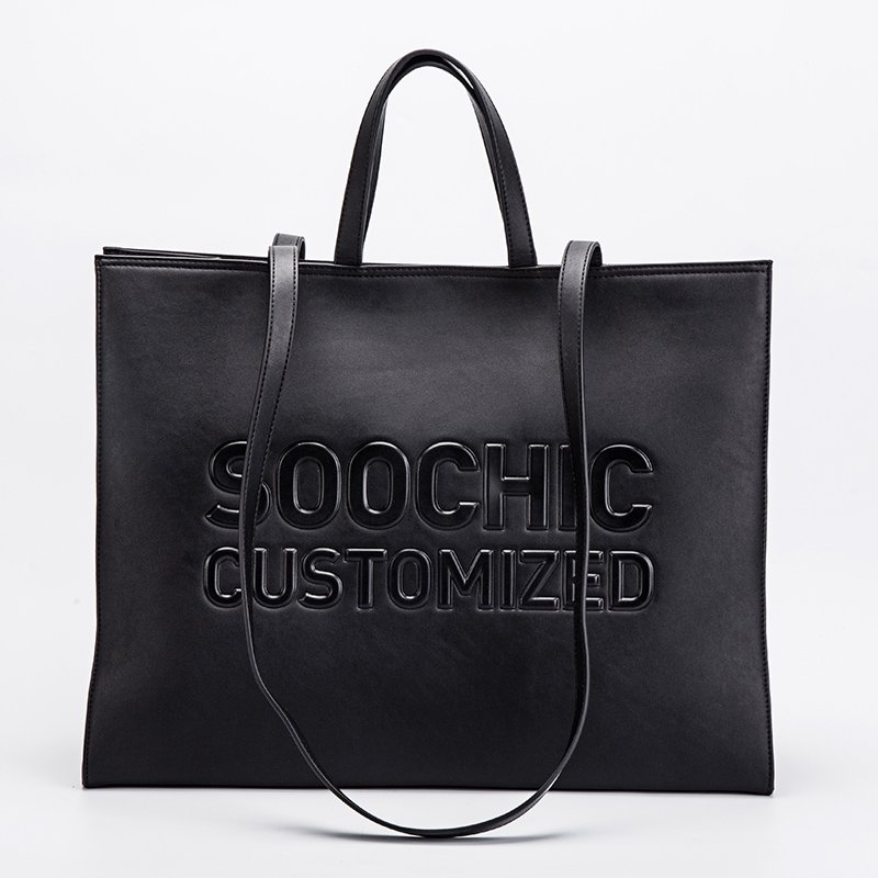 10A Top Tier Mirror Quality MM Shopping Bag Womens Real Leather Black Purse  Letter Embossed Tote Luxury Designer Handbag Composite Shoulder Bag With  Small Pouch From Mooyoung888, $201.48